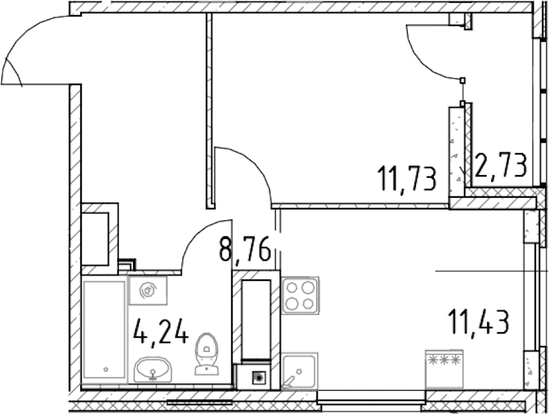 1-комнатная квартира 36.16 м², 15/23 эт., ЖК «Город Первых»